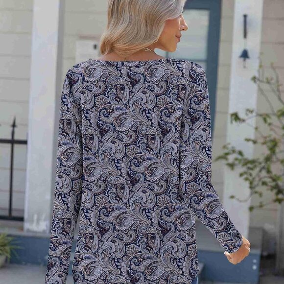 Women's 2025 Long Sleeve Tunic Blouse - Stylish V-Neck for Every Occasion - Picture 5 of 6